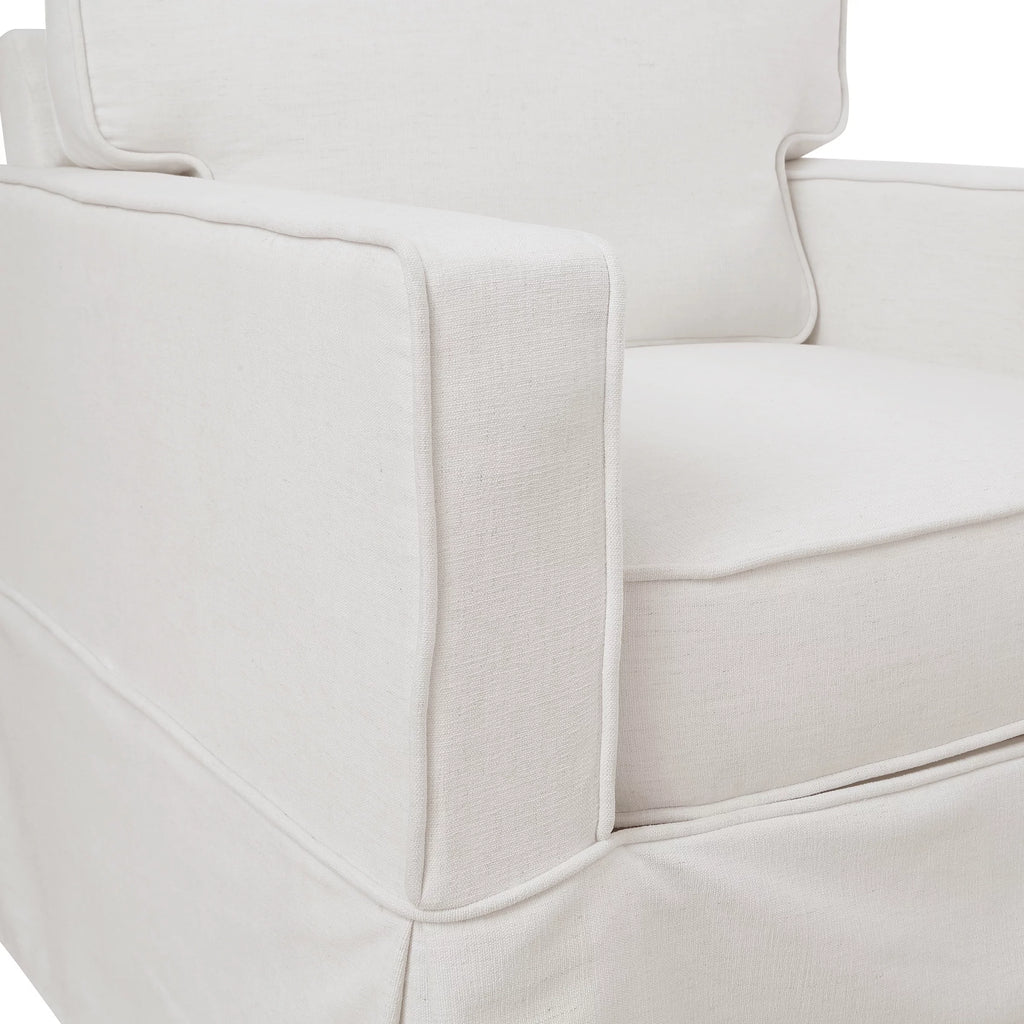 Ivory Fabric Upholstered Armchair R5560