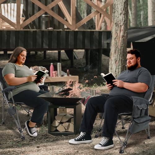 Oversized Steel Blue Folding Camping Chair F775