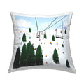 Winter Sports Scenery Throw Pillow J119