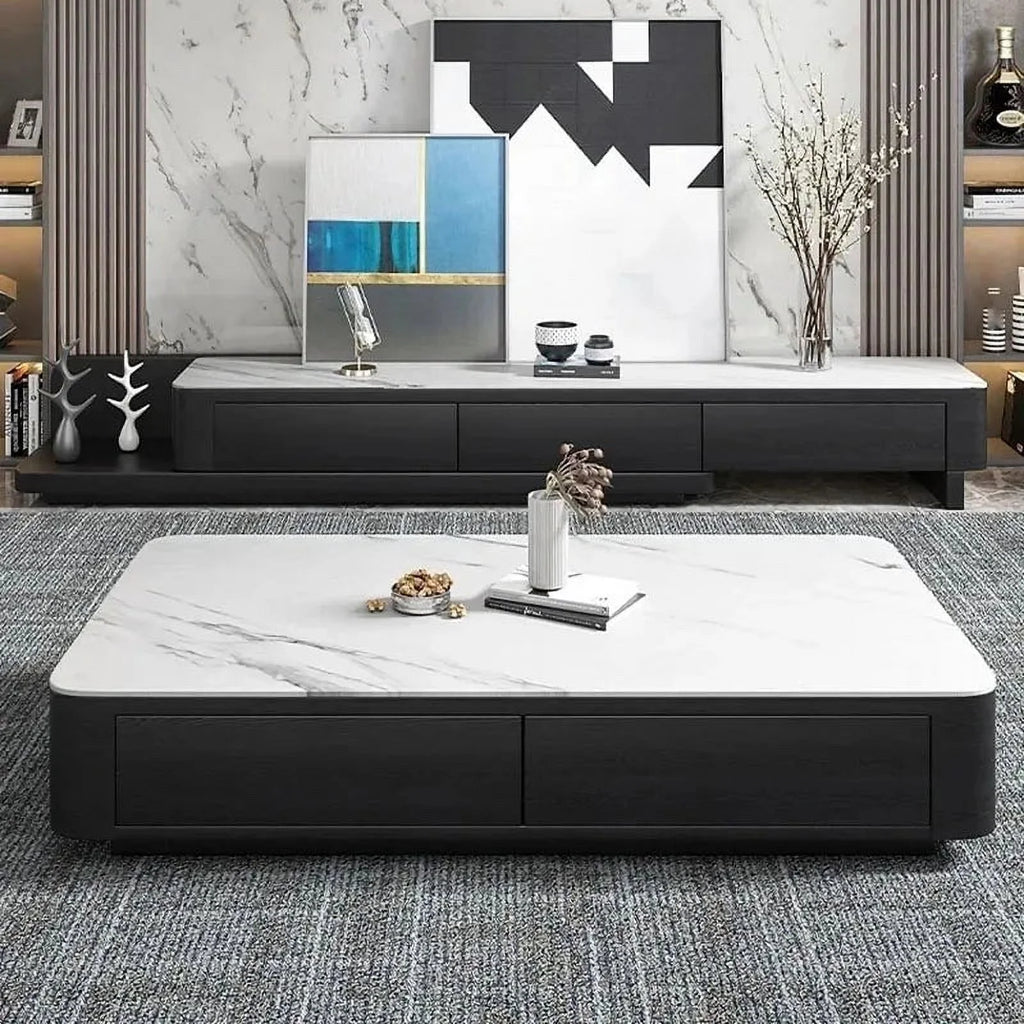 Italian Slate Coffee Table TV Cabinet Retractable O646