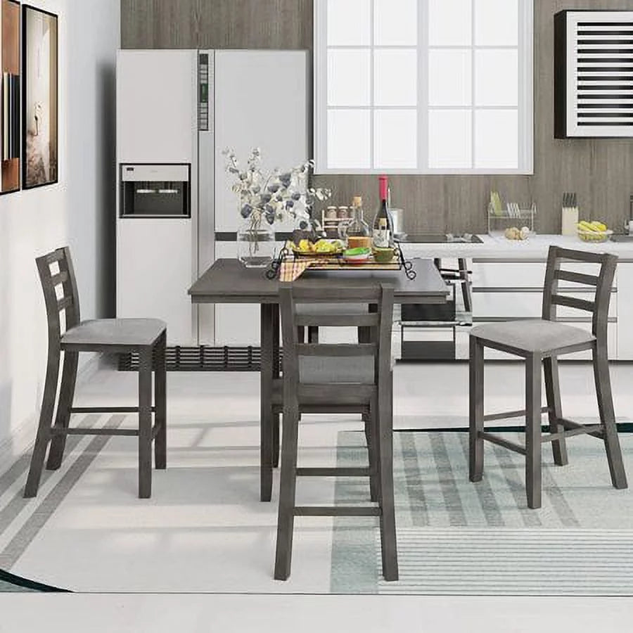 5 Piece Wooden Counter Height Dining Set Y503036