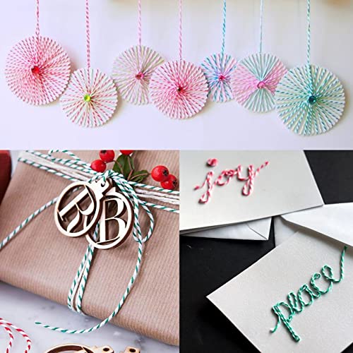 Green Red and White Cotton Twine String L252