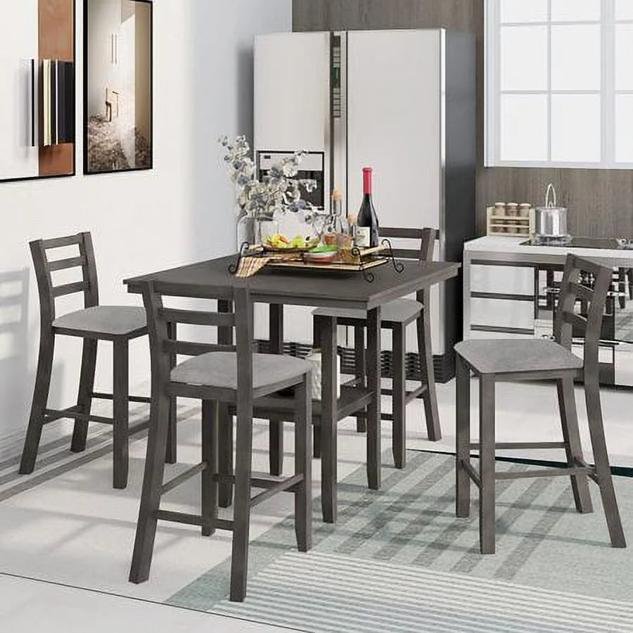 5 Piece Wooden Counter Height Dining Set Y503036