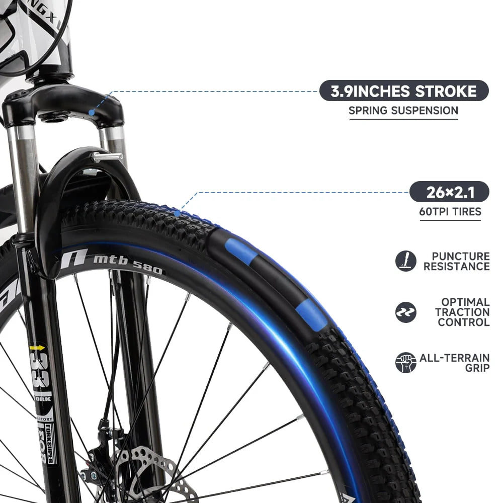 Full Suspension 21 Speed 26 Inch Dual Disc Brake Mountain Bike Z601