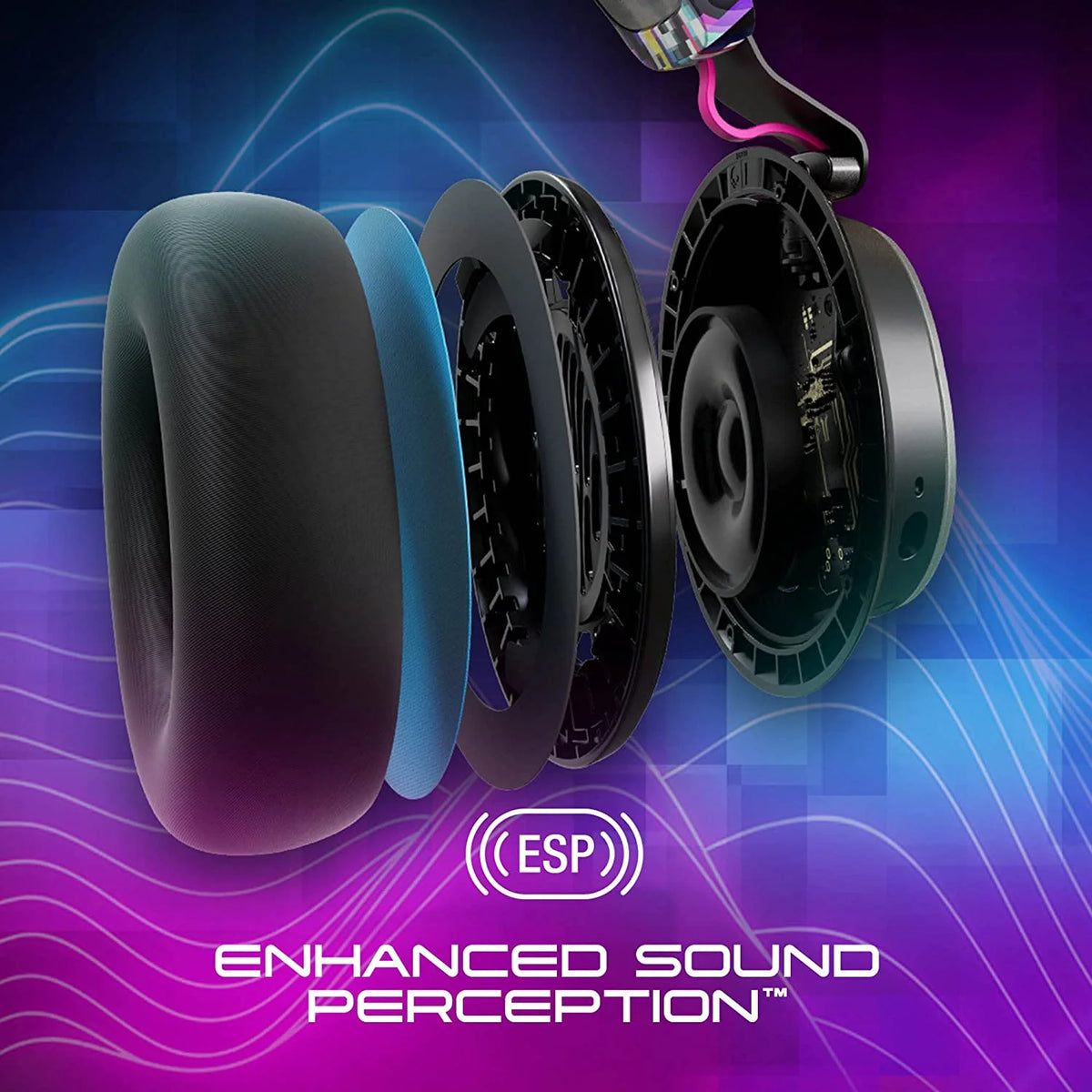 Black Wired/Wireless over-Ear Gaming Headset W340499