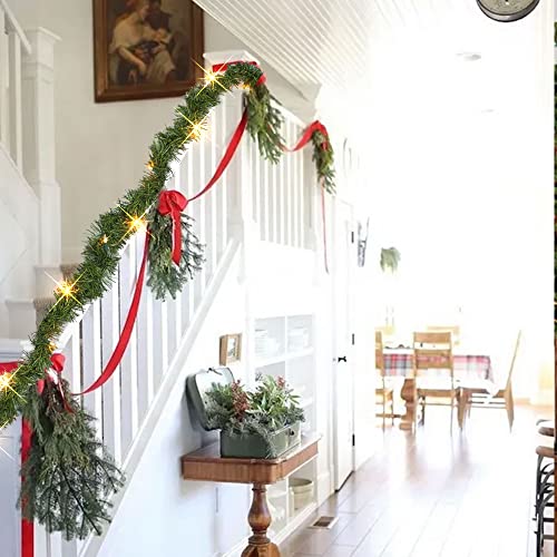 14.8 FT Artificial Christmas Garland with 50 Pre-Lit LED Lights W54590