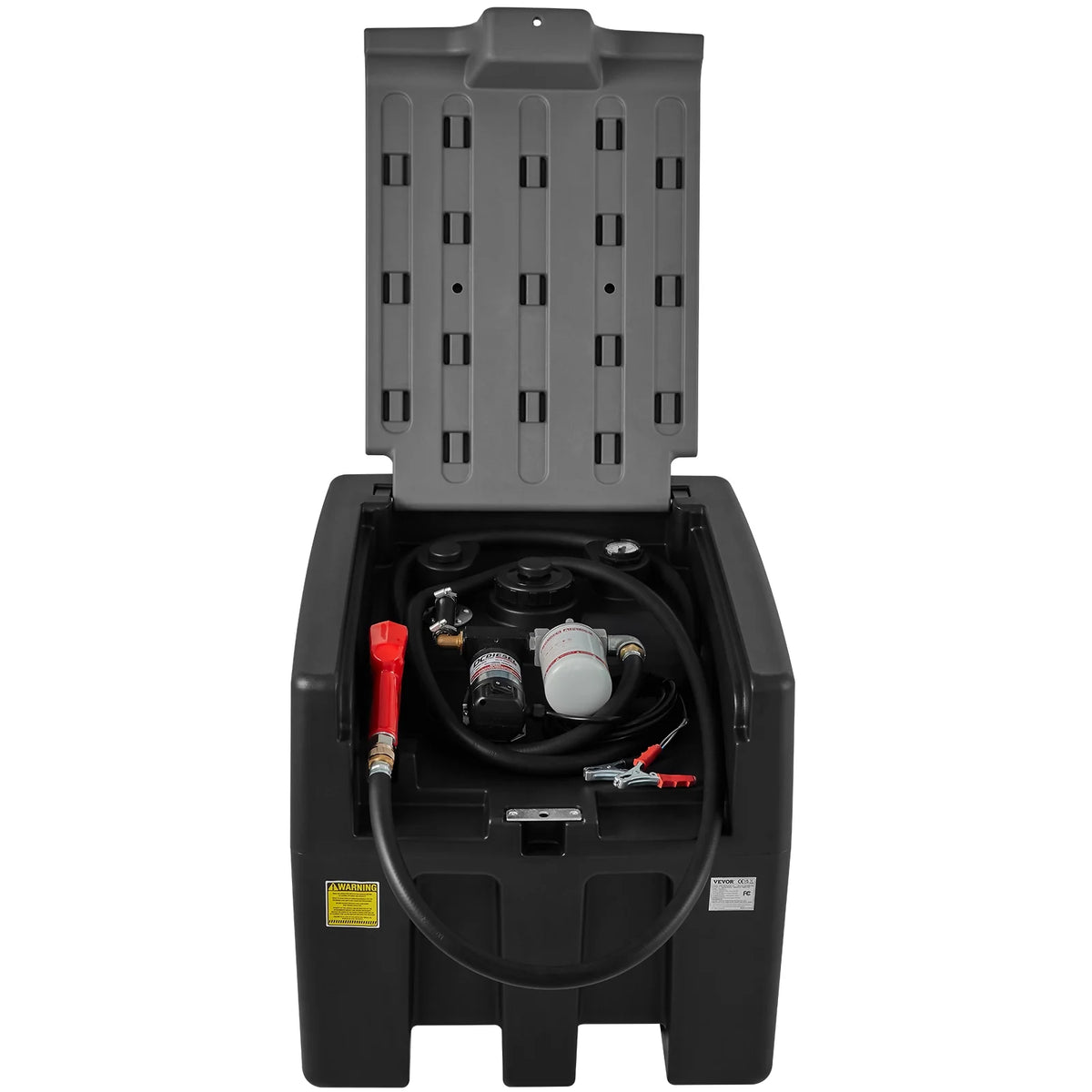 Portable Diesel Fuel Tank 58 Gal with 12V Transfer Pump Black F7432