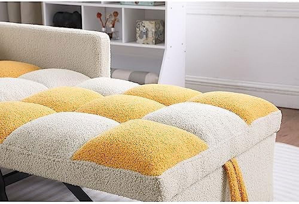 Black Convertible Sleeper Chair Bed with Pillow and Adjustable Backrest D894