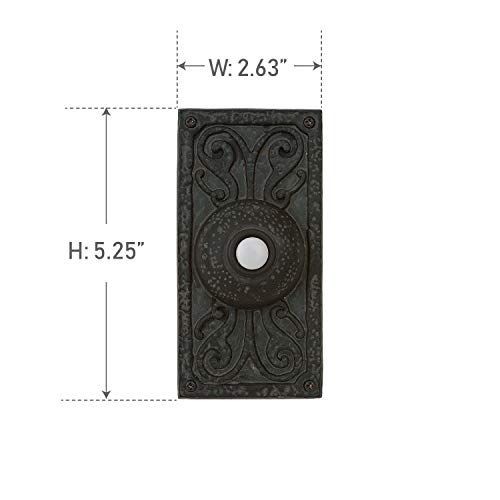Weathered Black Lighted Doorbell LED Push Button J941