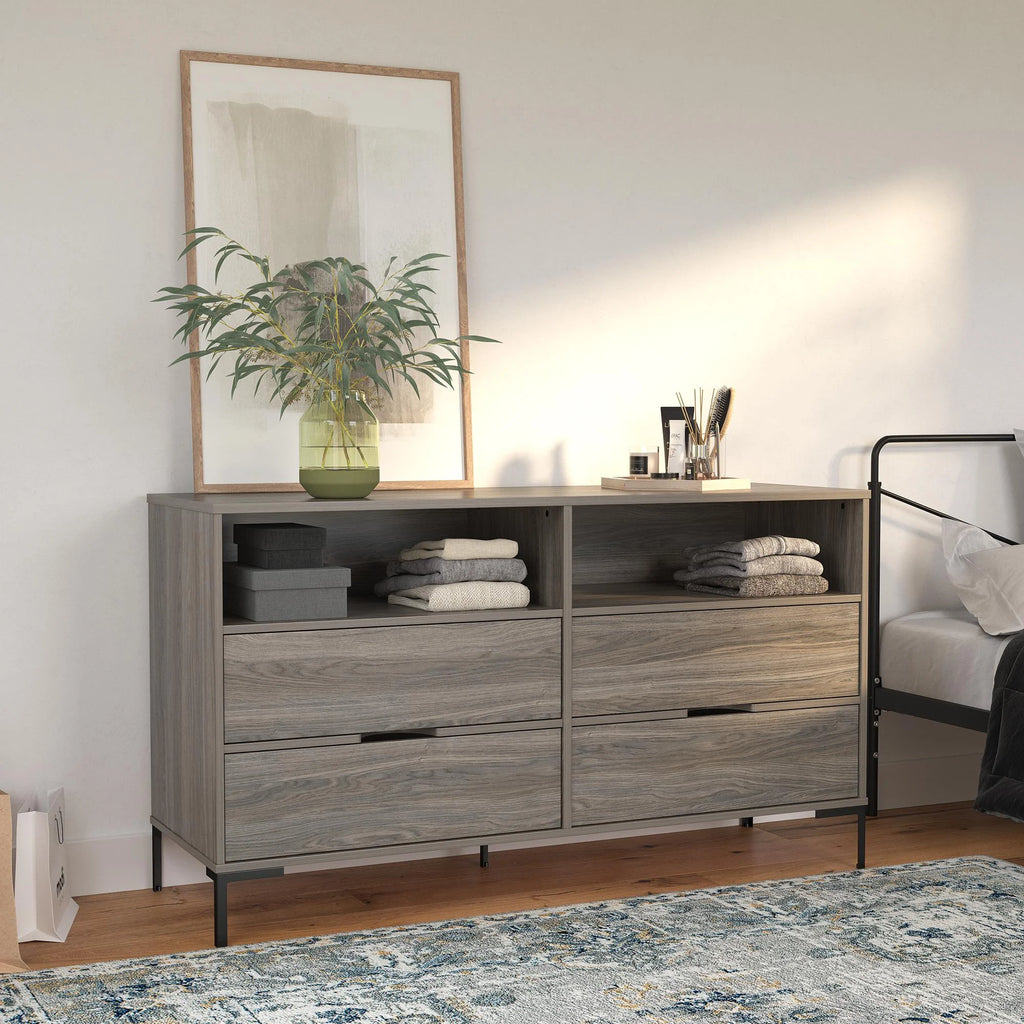 Weathered Oak Wide Dresser S227