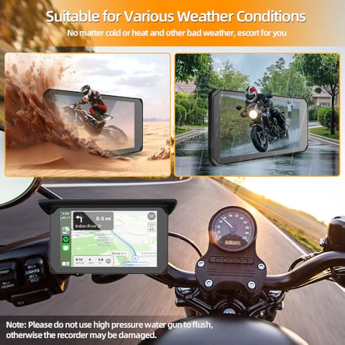 5 Inch Waterproof Motorcycle Carplay Touchscreen Dash Camera D553047