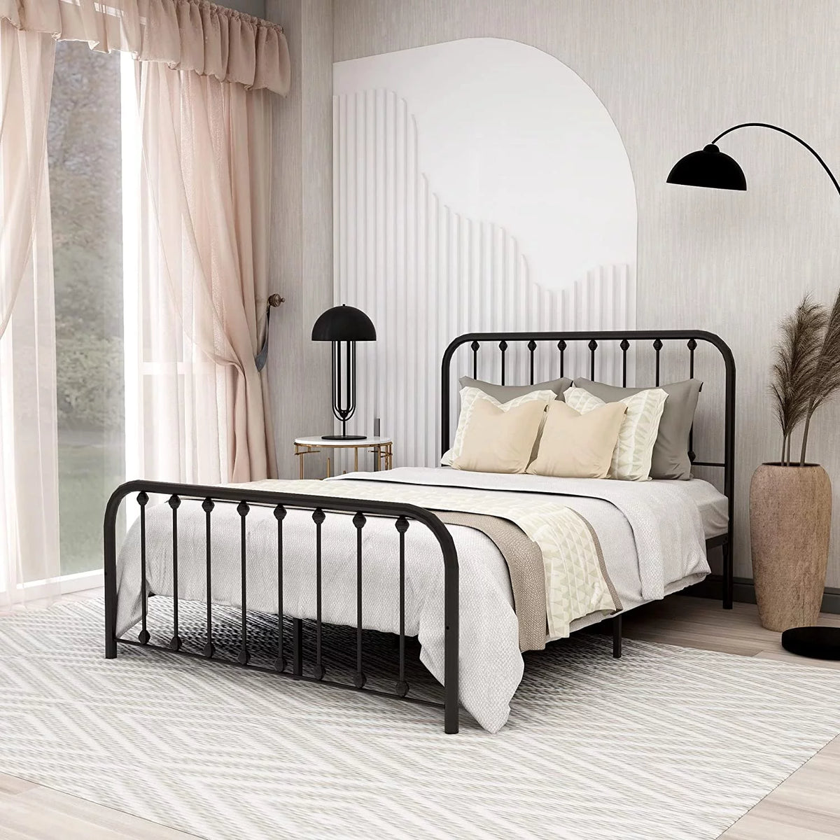 Sturdy Metal Platform Full Bed Frame G429