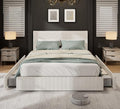 Queen Size Upholstered Platform Bed Frame with 4 Storage Drawers Y88617