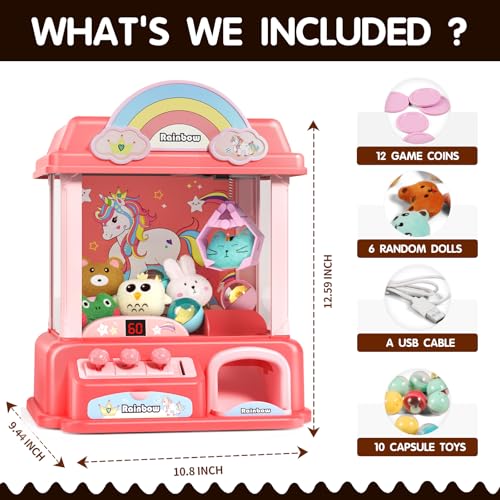 Claw Machine with Music Pink Mini Vending Machine L28182
