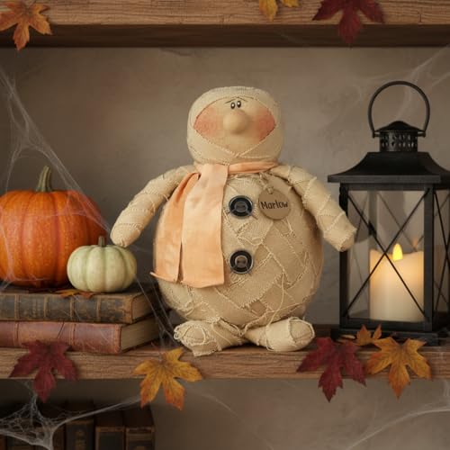 7" x 7" Rustic Fabric Halloween Shelf Sitter W819