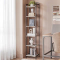 6-Tier Black Narrow Bookcase Bookshelf Y370721