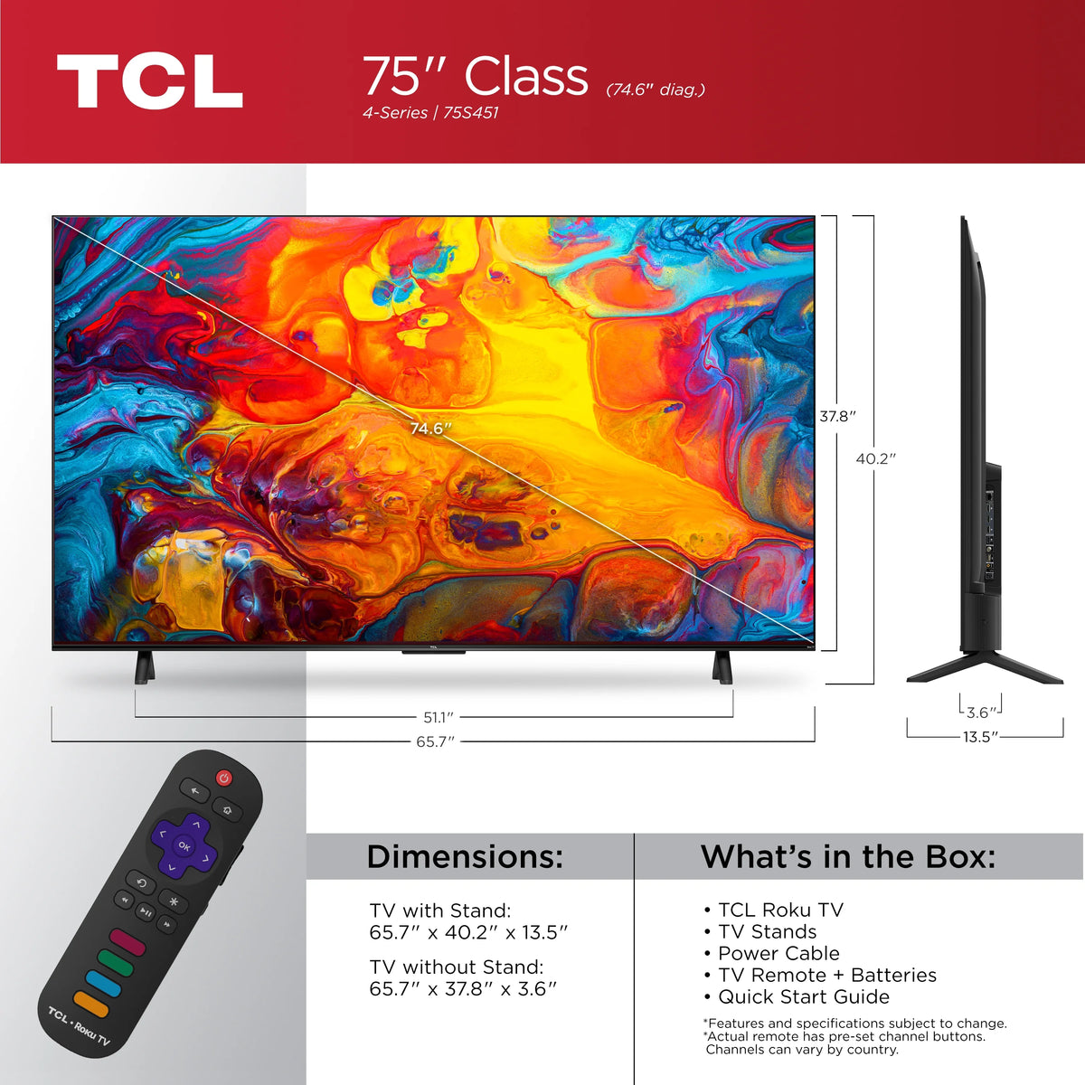 75 Class 4K UHD HDR Smart TV T2460