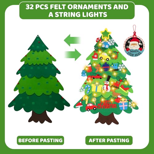 Felt Christmas Tree Set with 32 Ornaments I218