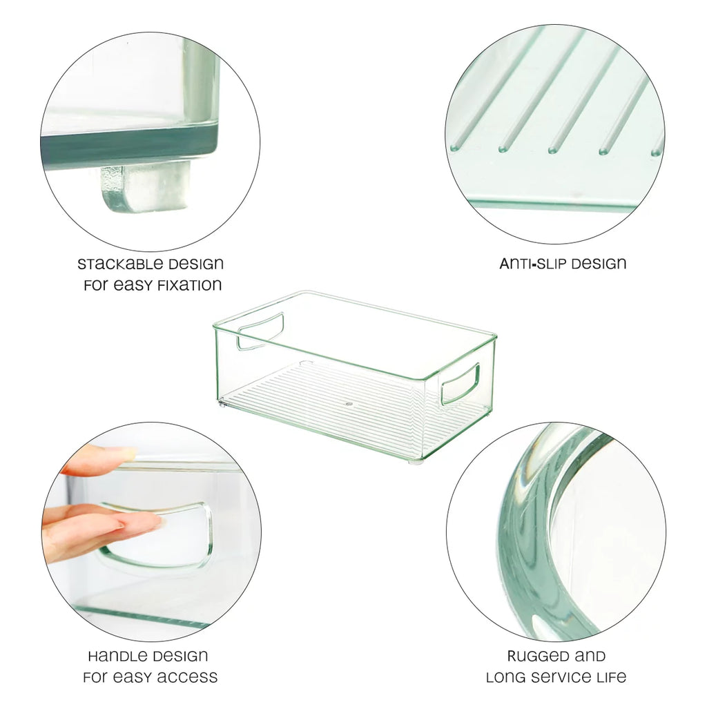 Set of 8 Stackable Plastic Refrigerator Organizer Bins W947