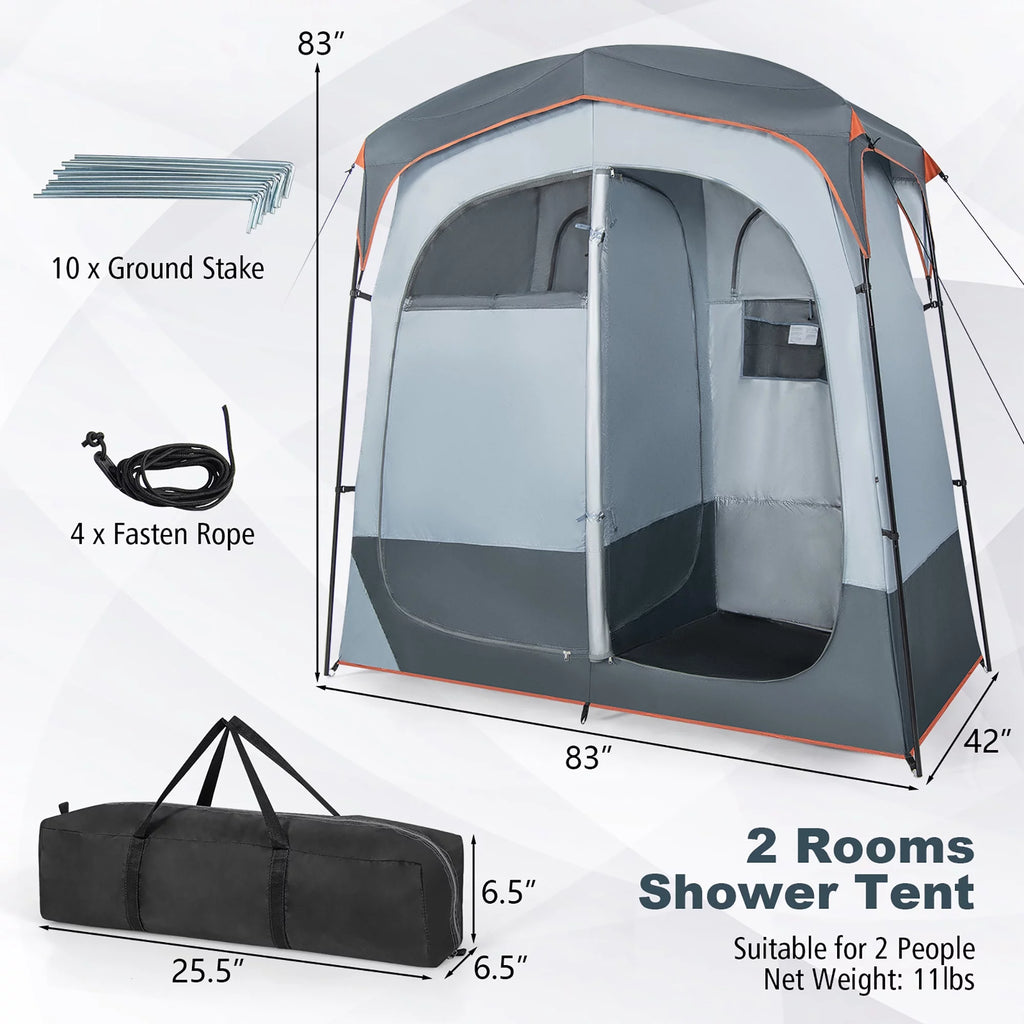 2 Room Oversize Portable Shower Tent J2523
