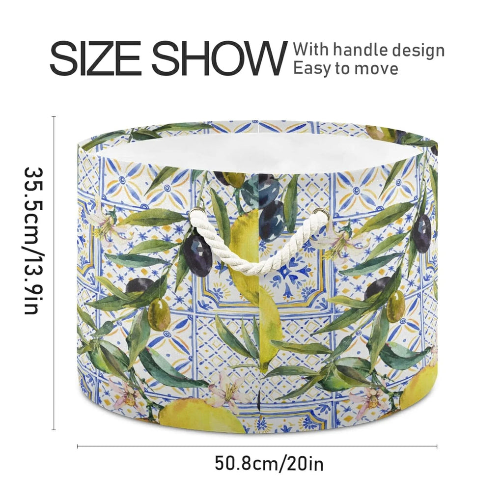 Collapsible Storage Basket with Handle, 20x20x14 in Q893588
