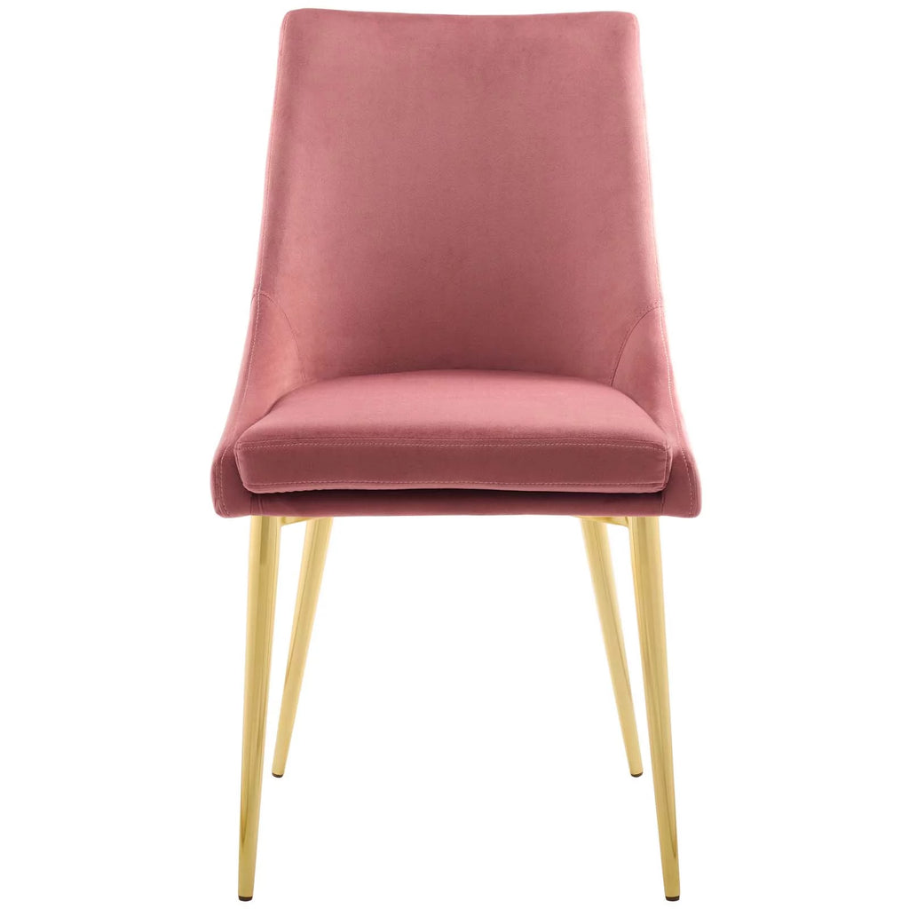 Pink Velvet Fabric Metal Steel Dining Chair R82340