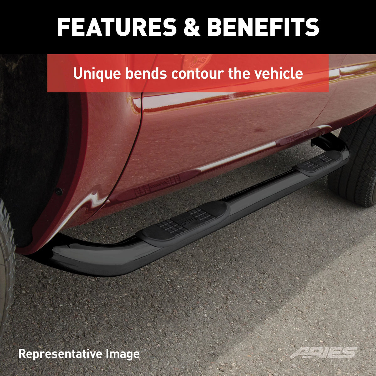 3-Inch Round Black Stainless Steel Nerf Bars C84715
