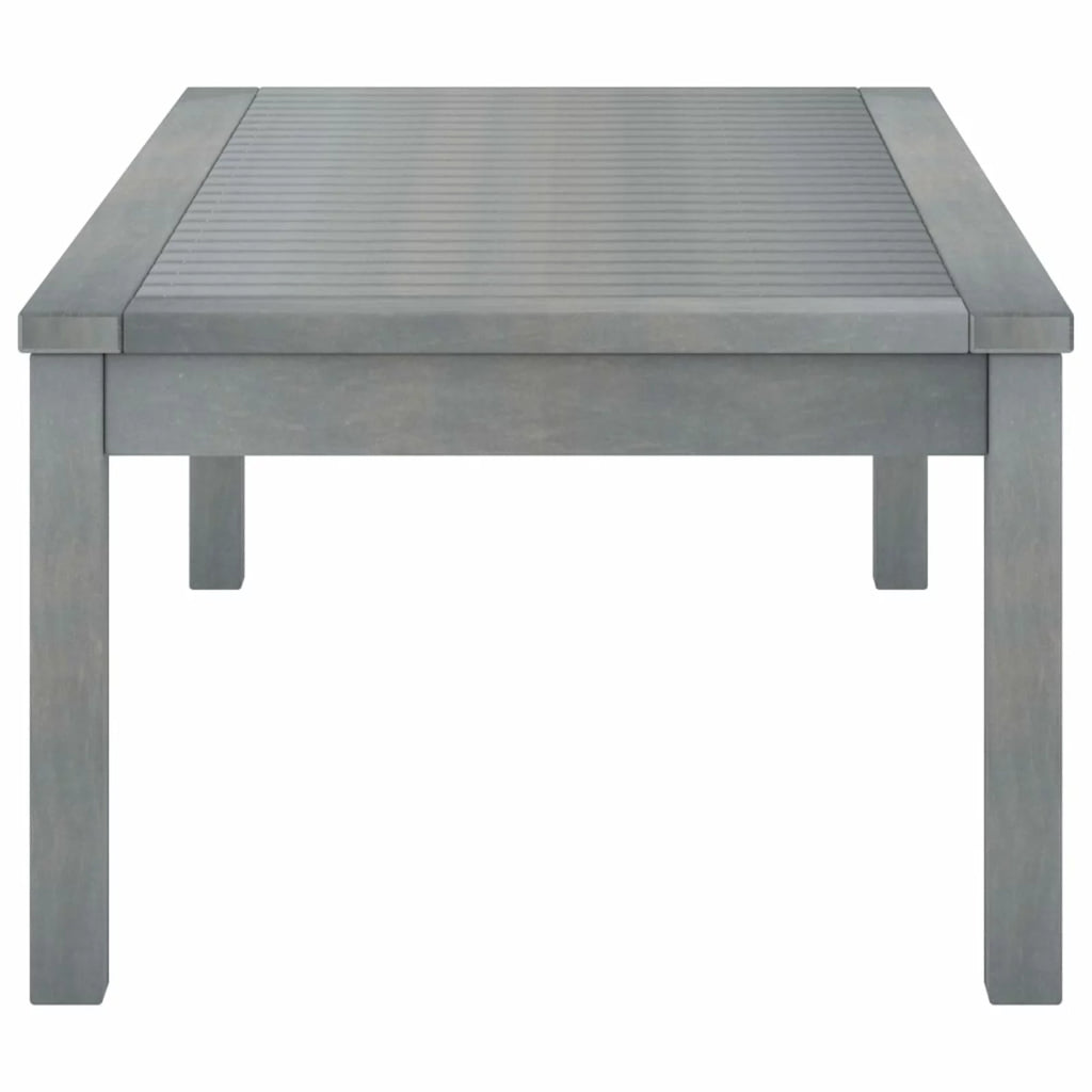 Gray Wooden Coffee Table with Slatted Tabletop F9383