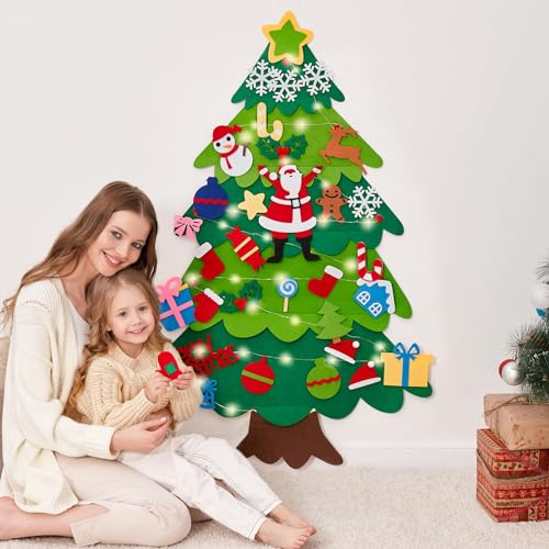 Felt Christmas Tree Set with 32 Ornaments I218