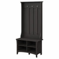Vintage Black Hall Tree with Storage Bench D82554