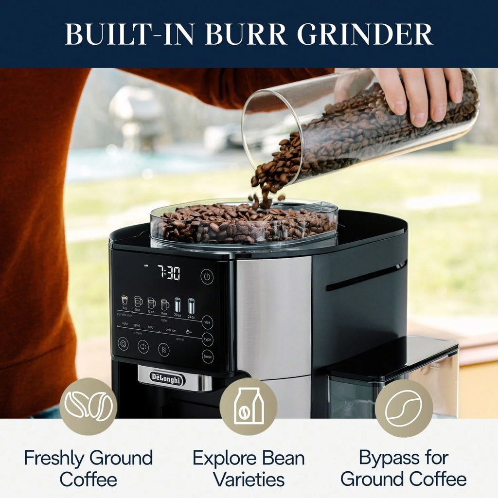 Automatic Single-Serve Drip Coffee Maker with Built-In Grinder W5099