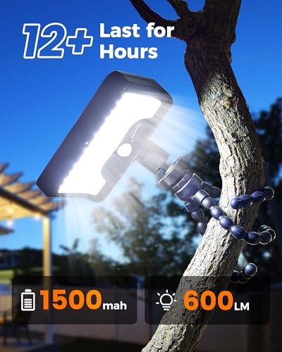 Motion Sensor Outdoor Lights with Flexible Octopus Tripod 600LM Solar Waterproof Dual Charging 2 I103