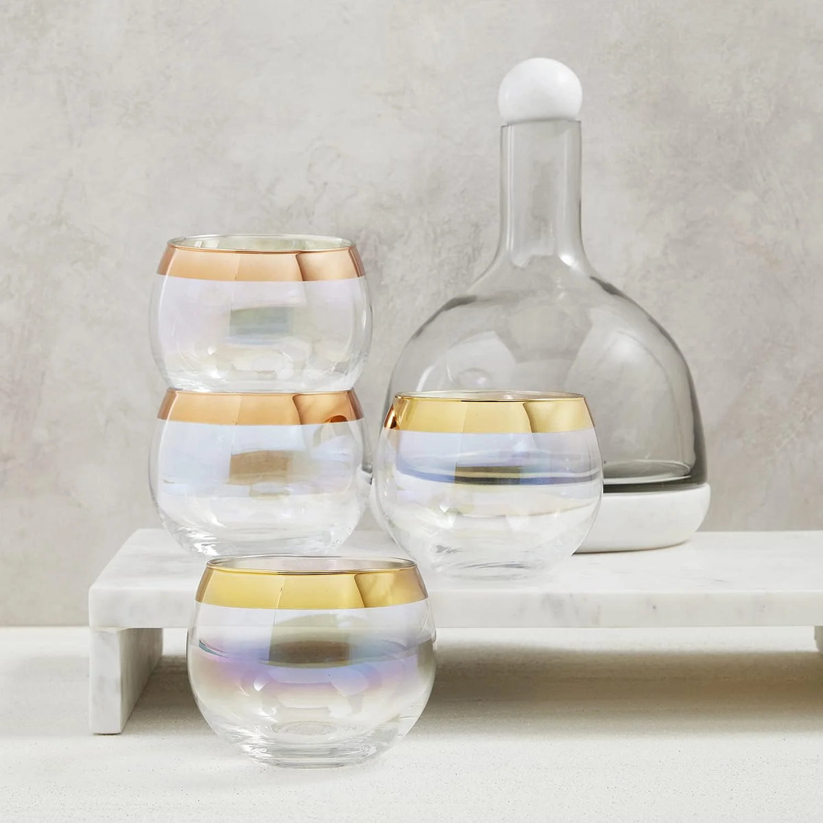 Marble and Glass Wine Carafe 42-Ounce F590643