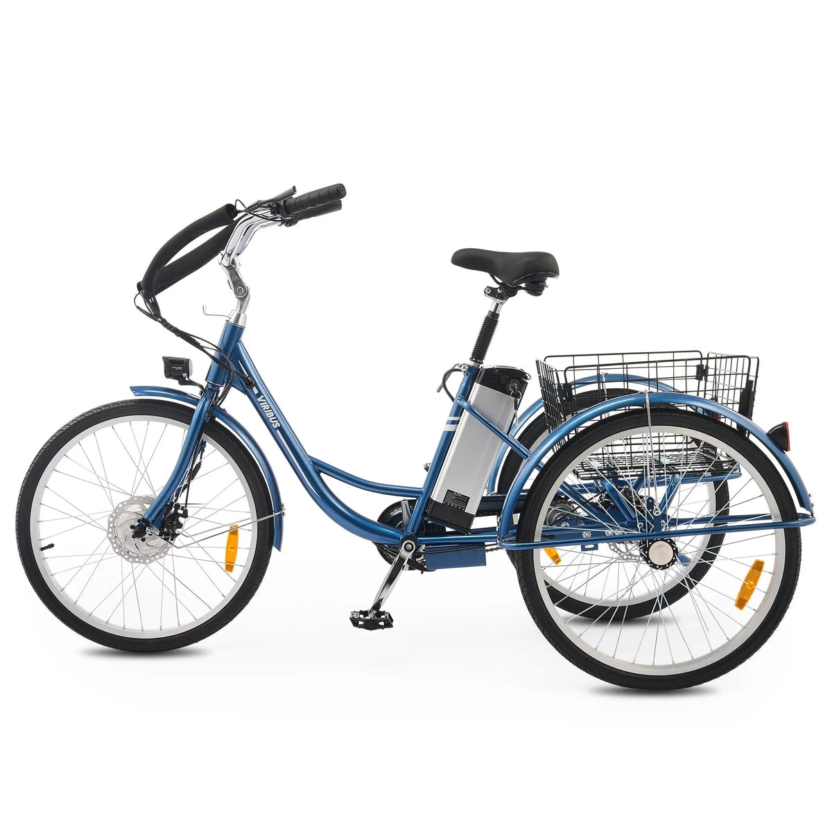Electric Tricycle 350W Cruiser Tricycle with Basket 36V 10Ah Navy K60400