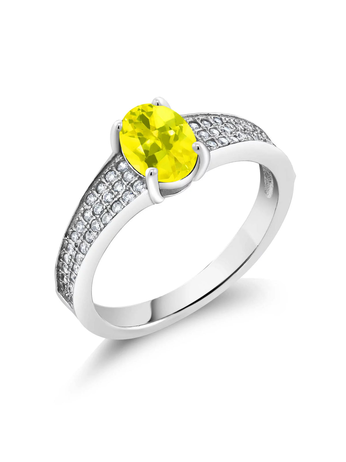 925 Sterling Silver Canary Mystic Topaz Engagement Ring K8189