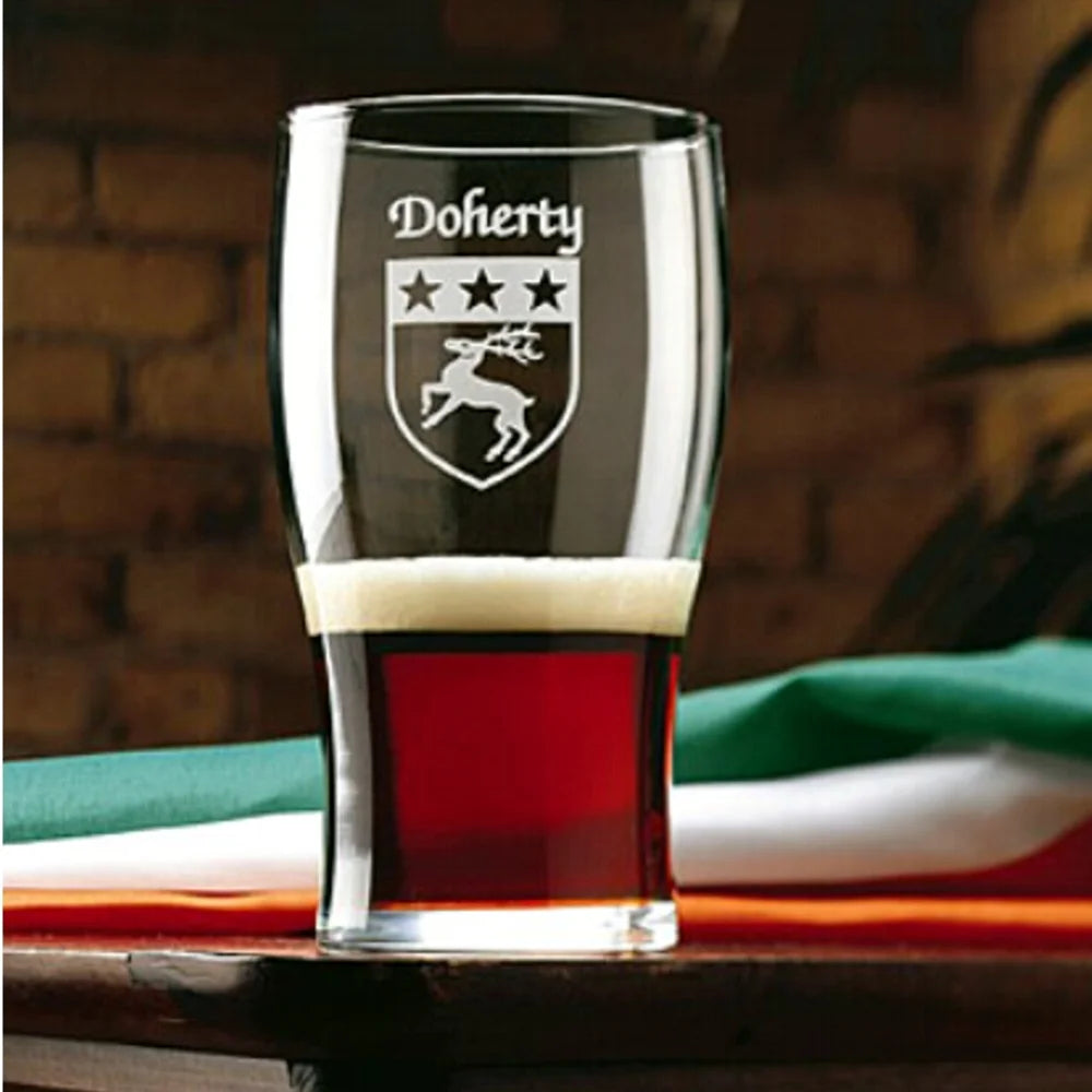 Irish Coat of Arms Tavern Glasses Set of 4 U5221