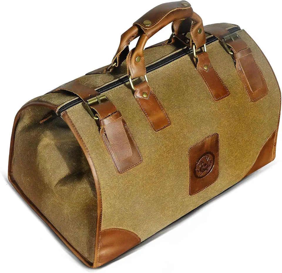 Water Resistant Canvas Leather Travel Duffle Bag O9439
