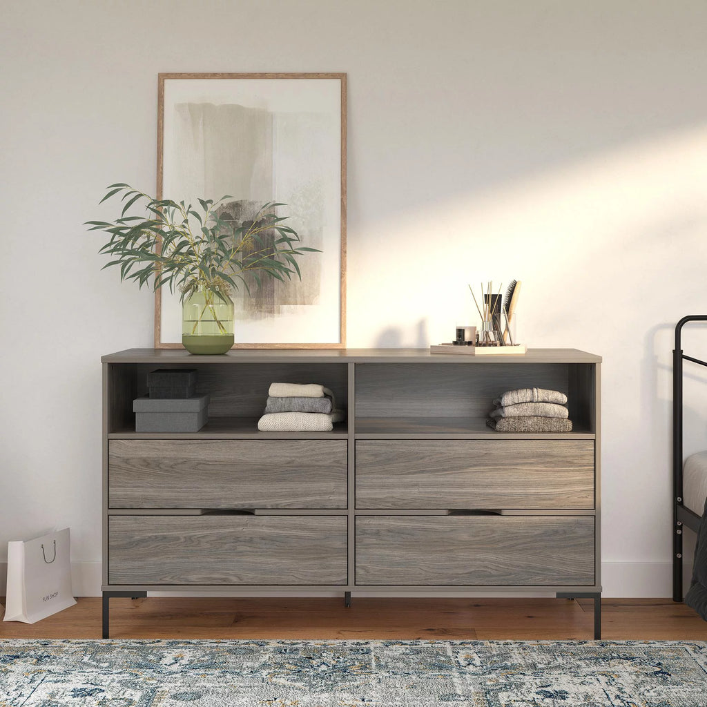 Weathered Oak Wide Dresser S227