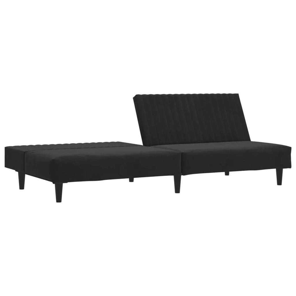 Black Velvet 2-Seater Sofa Bed Q9018