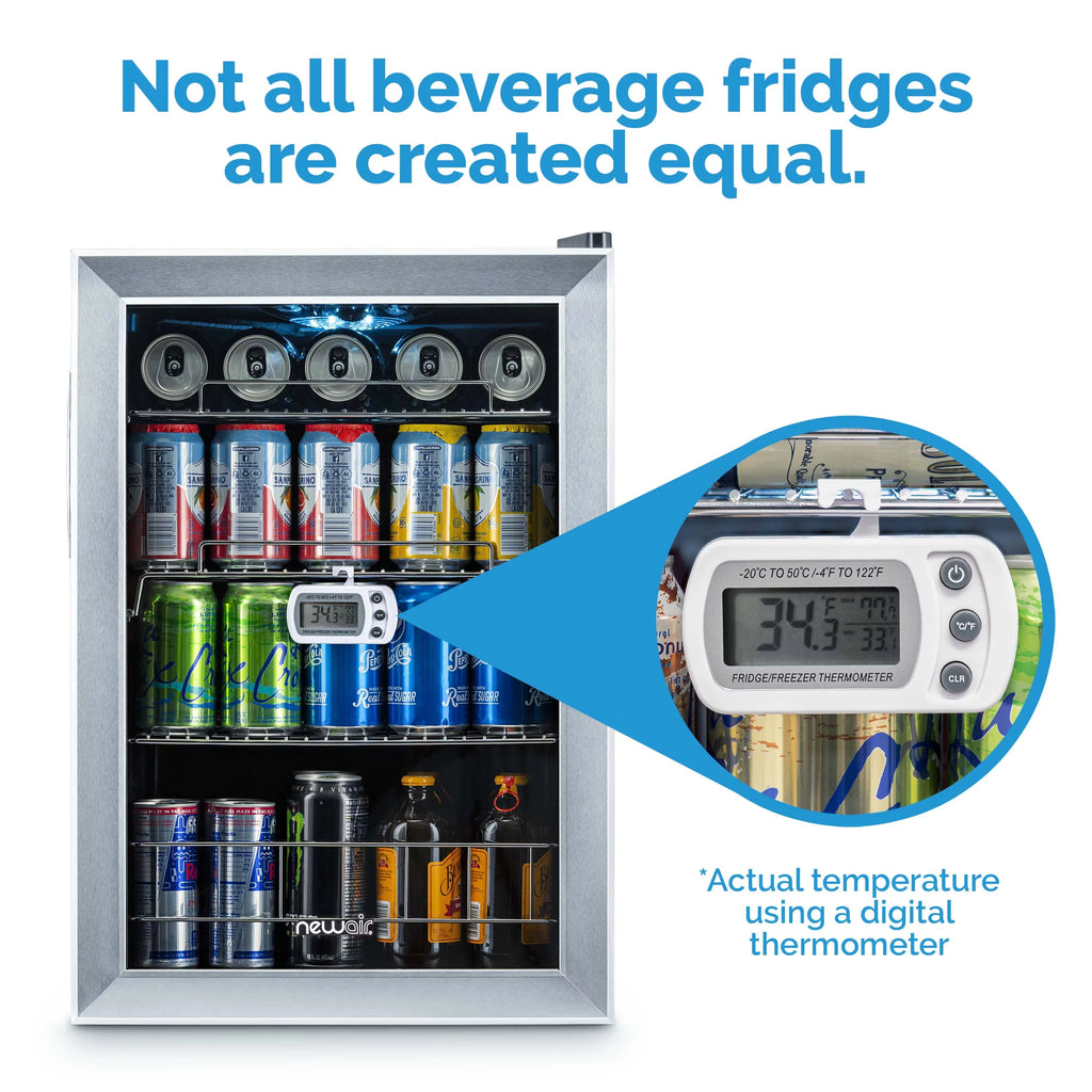 84 Can Stainless Steel Beverage Cooler Mini Fridge W467921