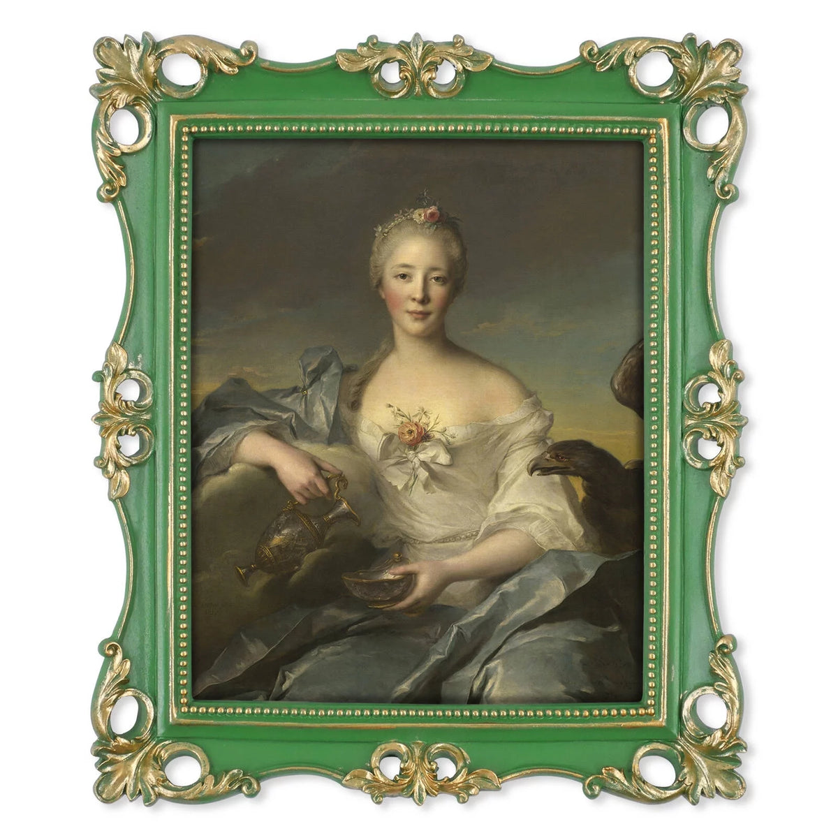 8x10 Picture Frames Moss Green with Gold Trim O16954