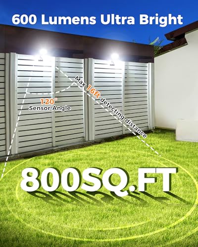 Motion Sensor Outdoor Lights with Flexible Octopus Tripod 600LM Solar Waterproof Dual Charging 2 I103