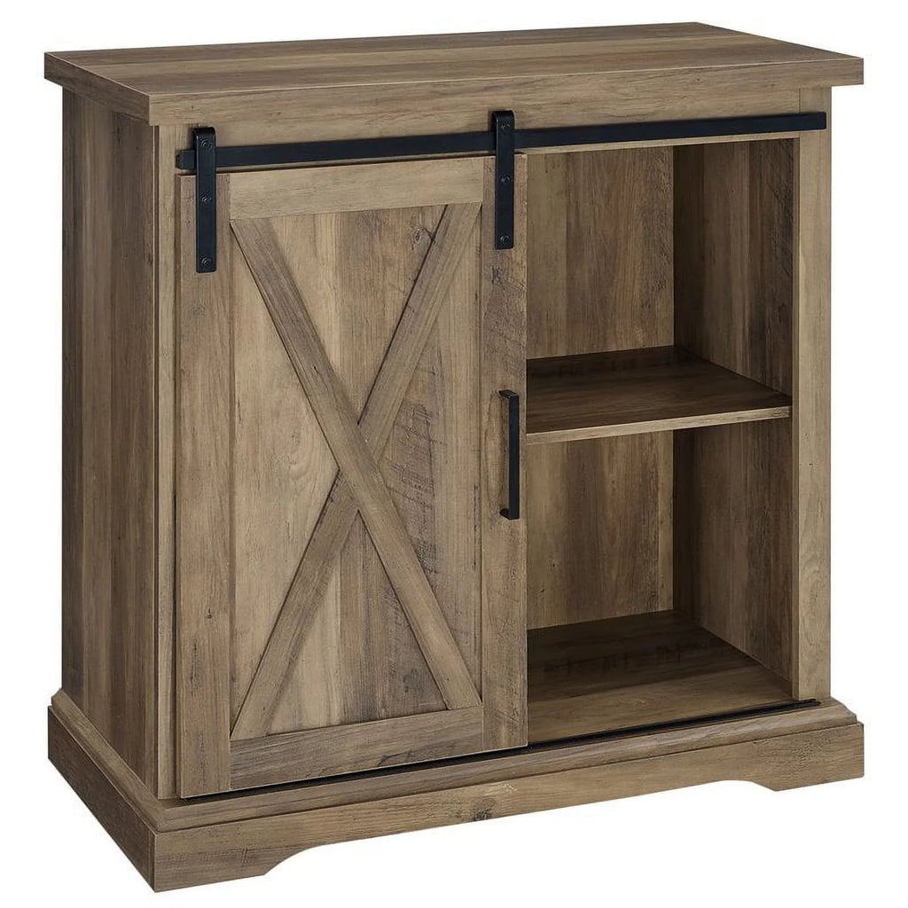Sliding Barn Door TV Stand and Buffet Cabinet Set F559