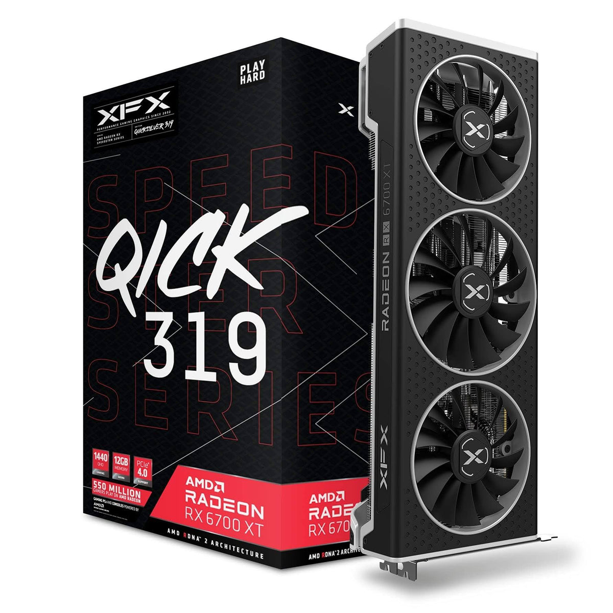 Black 12gb GDDR6 Gaming Graphics Card Q796