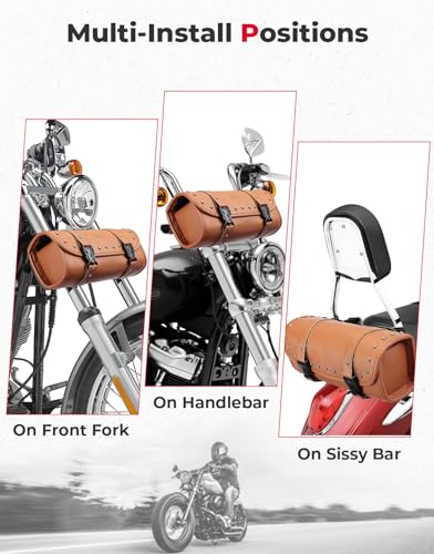 PU Leather Universal Motorcycle Fork Bag A31945