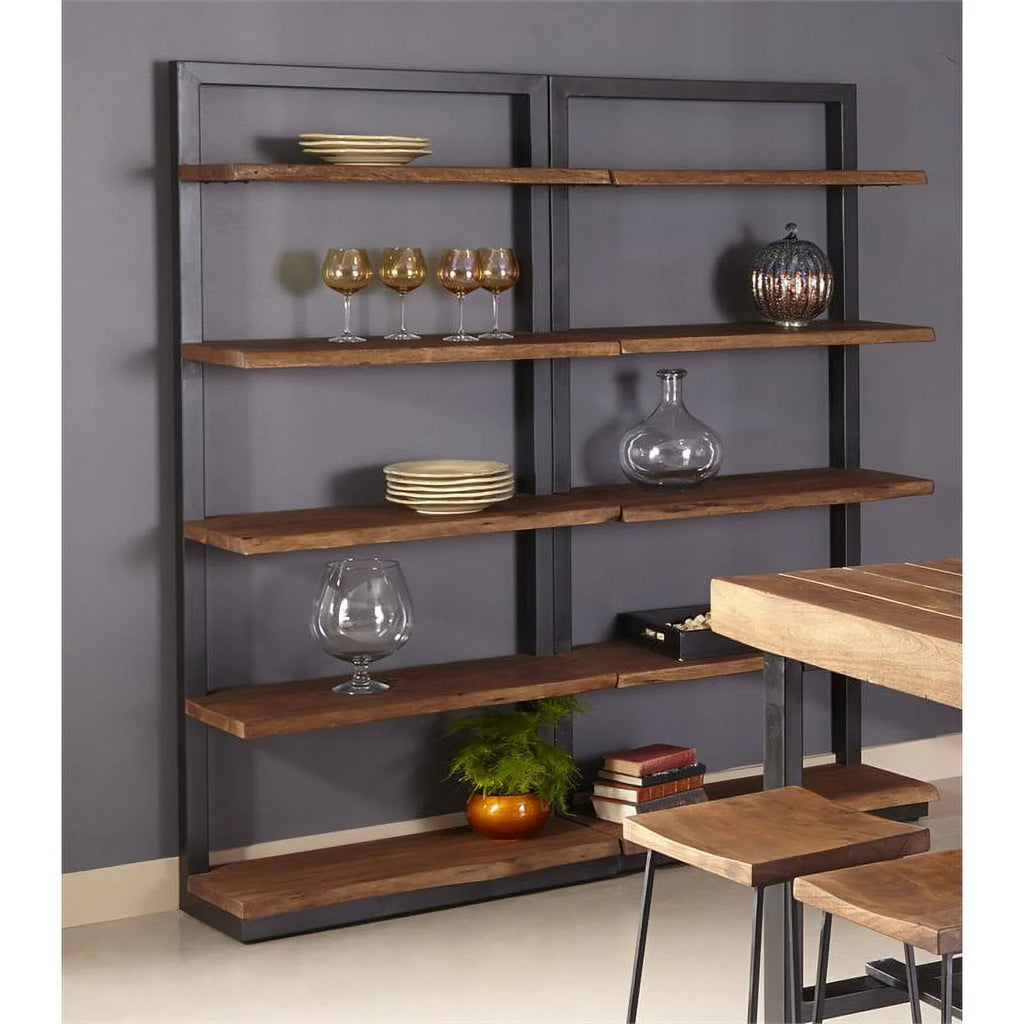 Light Brown Acacia Solid Wood Bookcase G63384