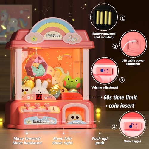 Claw Machine with Music Pink Mini Vending Machine L28182