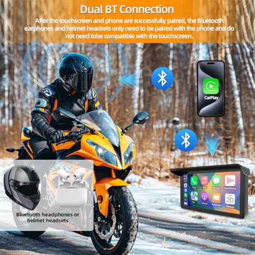 5 Inch Waterproof Motorcycle Carplay Touchscreen Dash Camera D553047
