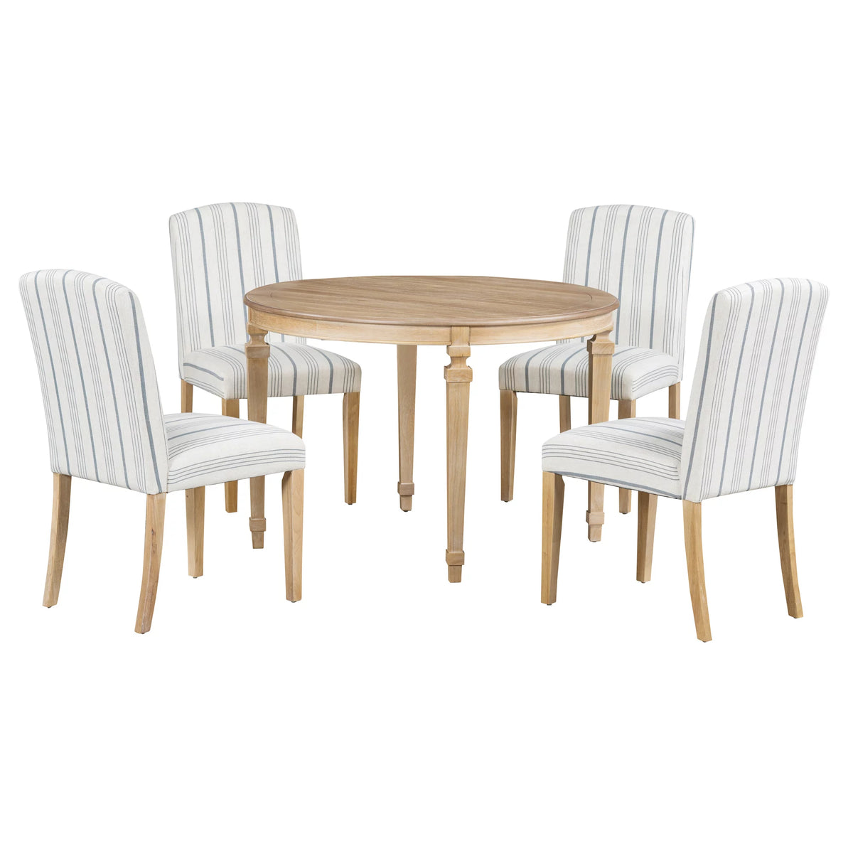 Round Dining Table Set for 4, 5-Piece Solid Wood P7671