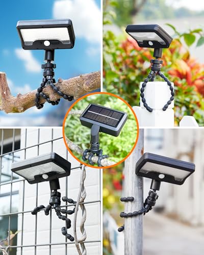 Motion Sensor Outdoor Lights with Flexible Octopus Tripod 600LM Solar Waterproof Dual Charging 2 I103